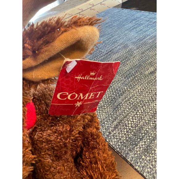Hallmark COMET Plush Reindeer with Jingle Bell Tag Glitter mint - Picture 2 of 4